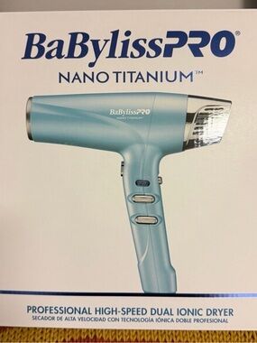 New BaByliss Nano Titanium Hair Dryer - Aqua Blue Finish